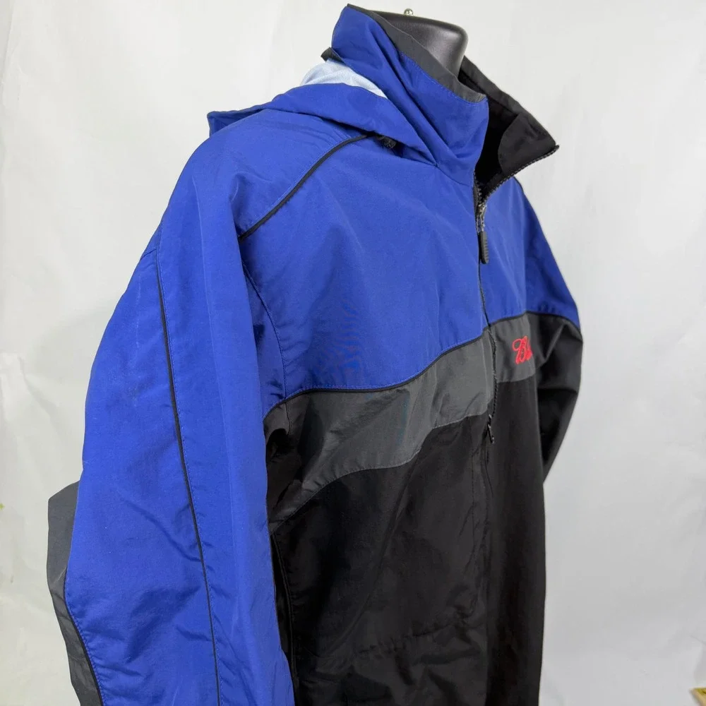 Budweiser Bud‎ Light Racing Jacket Windbreaker Blue Black Men's L